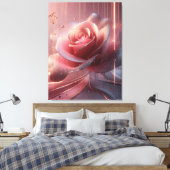 CANVA WALL PINK BLUME ART LEINWANDDRUCK (Insitu (Schlafzimmer))