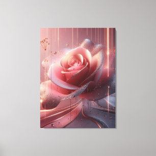 CANVA WALL PINK BLUME ART LEINWANDDRUCK