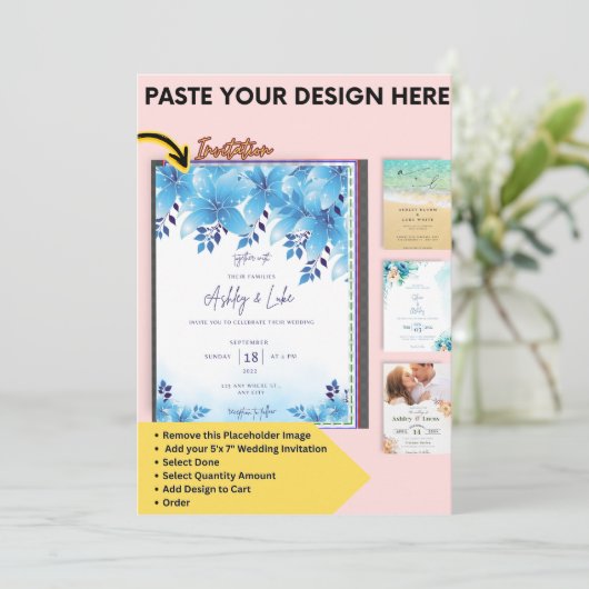 Canva Wedding Einladung & Speichern der Daten Vorl (Stehend Vorderseite)