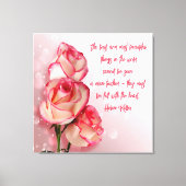 Canvas Art Pink Roses Helen Keller Sprichwort Leinwanddruck (Vorderseite)