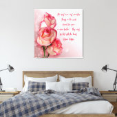 Canvas Art Pink Roses Helen Keller Sprichwort Leinwanddruck (Insitu (Schlafzimmer))