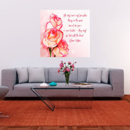 Canvas Art Pink Roses Helen Keller Sprichwort Leinwanddruck