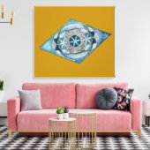 Canvas Atlantic Blue with Sacred Geometry Design  Leinwanddruck (Insitu (Wohnzimmer))