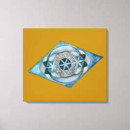 Canvas Atlantic Blue with Sacred Geometry Design  Leinwanddruck
