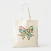 Canvas Bag with Floral Bow - Boho Chic Style. Tragetasche (Vorne)
