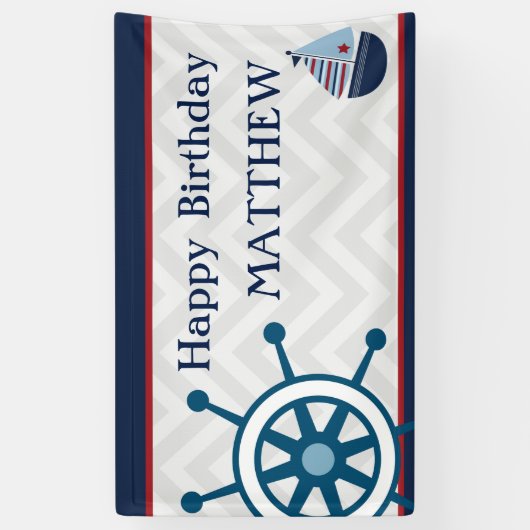 Canvas Birthday Party Sailor Banner (Vertikal)