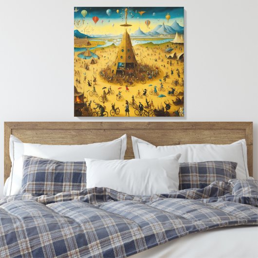Canvas Bosch and the Chaos of Burning Man Leinwanddruck (Insitu (Schlafzimmer))