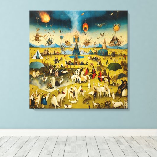 Canvas Bosch and the Fury of Burning Man Leinwanddruck (Insitu (Holzboden))