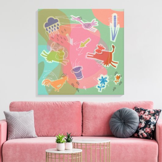 Canvas cow chicken bird leinwanddruck (Insitu (Wohnzimmer))