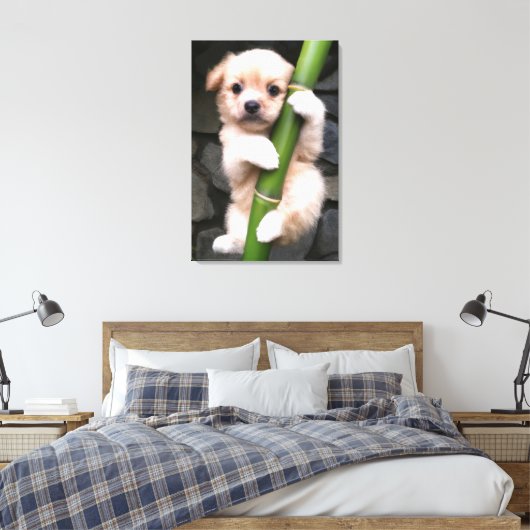Canvas Cute Puppy Gaejook 개죽이 Leinwanddruck (Insitu (Schlafzimmer))