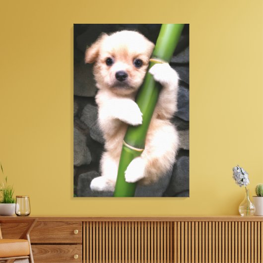 Canvas Cute Puppy Gaejook 개죽이  Leinwanddruck (Insitu (Wohnzimmer))