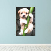 Canvas Cute Puppy Gaejook 개죽이  Leinwanddruck (Insitu (Holzboden))