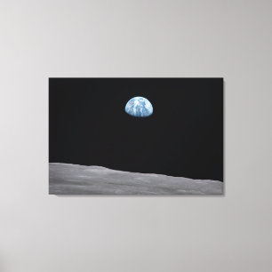 Canvas-Druck der Erde aus dem Mond Leinwanddruck