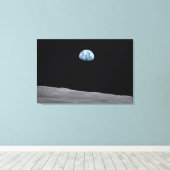 Canvas-Druck der Erde aus dem Mond Leinwanddruck (Insitu (Holzboden))