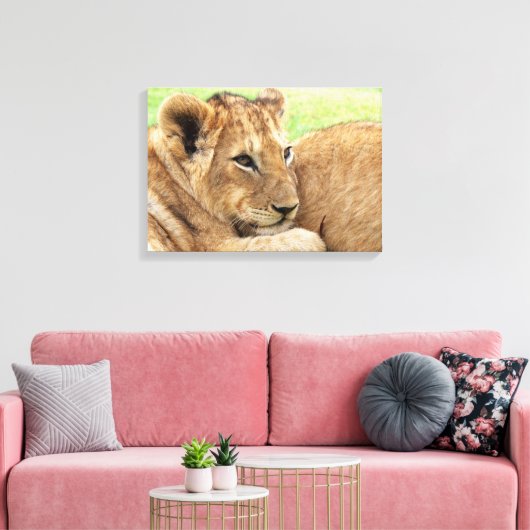 Canvas-Druck für Baby Tiger Leinwanddruck (Insitu (Wohnzimmer))