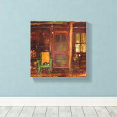 Canvas Druck Ölgemälde von rustikalen Cabin Porch Leinwanddruck (Insitu (Holzboden))