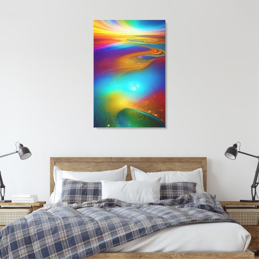 Canvas drucken Abstrakte Mauer Art Jewel Rainbow C Leinwanddruck (Insitu (Schlafzimmer))