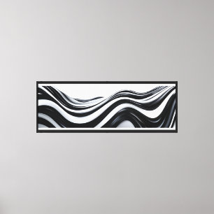 Canvas drucken Abstrakte schwarze und weiße Waves Leinwanddruck