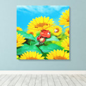 Canvas drucken niedlichen schlampigen Ladybug in S Leinwanddruck (Insitu (Holzboden))