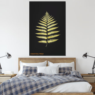 Canvas Elegant Gold Fern Leaf Botanical Decor Leinwanddruck