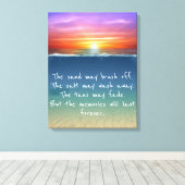 Canvas für Sunset-Speicher-Quote Leinwanddruck (Insitu (Holzboden))