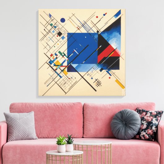 Canvas Global Error in Blue: Kandinsky Leinwanddruck (Insitu (Wohnzimmer))