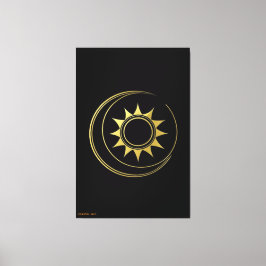 Canvas Golden Celestial Harmony Moon Sun Art Leinwanddruck