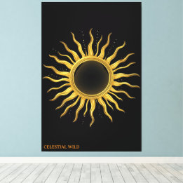 Canvas Golden Solar Eclipse Celestial Wall Art Leinwanddruck