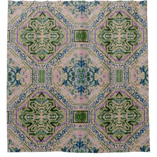 Canvas Green and Indigo  Duschvorhang (Vorderseite)