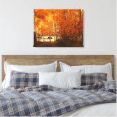 Canvas Kunsthütte gestreift Aspen Herbst Farben Leinwanddruck (Insitu (Schlafzimmer))
