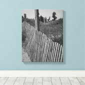 Canvas mit schwarzem und weißem Strand Leinwanddruck (Insitu (Holzboden))