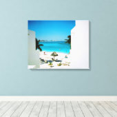 Canvas mit tropischer Aussicht Leinwanddruck (Insitu (Holzboden))