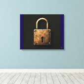 Canvas Old Padlock Leinwanddruck (Insitu (Holzboden))