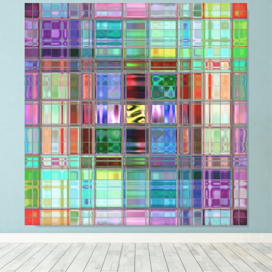 Canvas Print 40x40" Blue Sunrise Mosaik Leinwanddruck (Insitu (Holzboden))