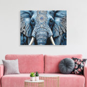 Canvas Print: African Blue Elephant Leinwanddruck (Insitu (Wohnzimmer))