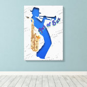 Canvas Print Art of Sax Musician Leinwanddruck (Insitu (Holzboden))