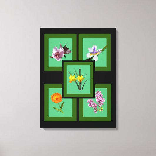 Canvas Print - Ausschneiden von Blume in Rahmen Leinwanddruck (Vorderseite)