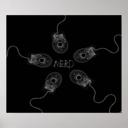 Canvas Print B&W Nerd X-Ray Computer Muse Poster (Vorne)