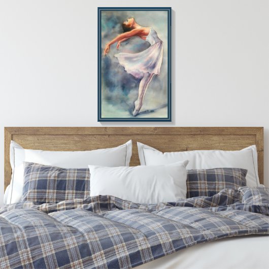 Canvas Print - Ballerina Wasserfarben Leinwanddruck (Insitu (Schlafzimmer))