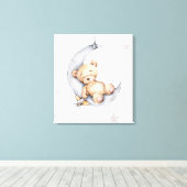 Canvas Print - Bärenschlaf auf dem Wappen Mond Leinwanddruck (Insitu (Holzboden))