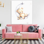 Canvas Print - Bärenschlaf auf dem Wappen Mond Leinwanddruck (Insitu (Wohnzimmer))