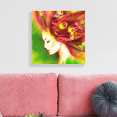 Canvas Print Beautiful Spring Frauenschmetterling Leinwanddruck (Insitu (Wohnzimmer))