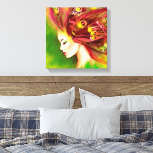 Canvas Print Beautiful Spring Frauenschmetterling Leinwanddruck (Insitu (Schlafzimmer))