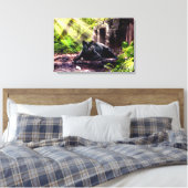 Canvas Print Black Leopard und Tempel Leinwanddruck (Insitu (Schlafzimmer))