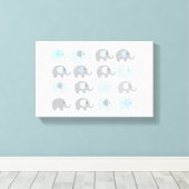 Canvas Print - Blaue Elefanten Leinwanddruck (Insitu (Holzboden))