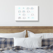 Canvas Print - Blaue Elefanten Leinwanddruck (Insitu (Schlafzimmer))