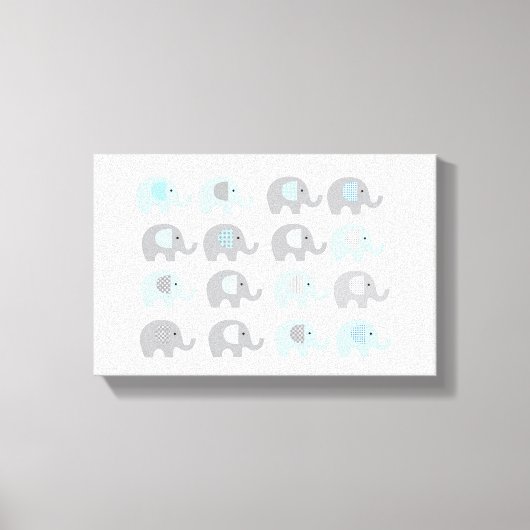 Canvas Print - Blaue Elefanten Leinwanddruck (Vorderseite)