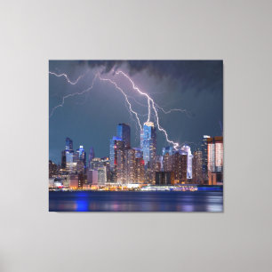 Canvas Print - Blitzschlag über New York Leinwanddruck