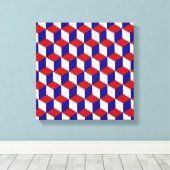 Canvas Print - Blockillusion in rot, weiß, blau Leinwanddruck (Insitu (Holzboden))