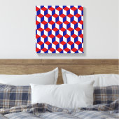 Canvas Print - Blockillusion in rot, weiß, blau Leinwanddruck (Insitu (Schlafzimmer))